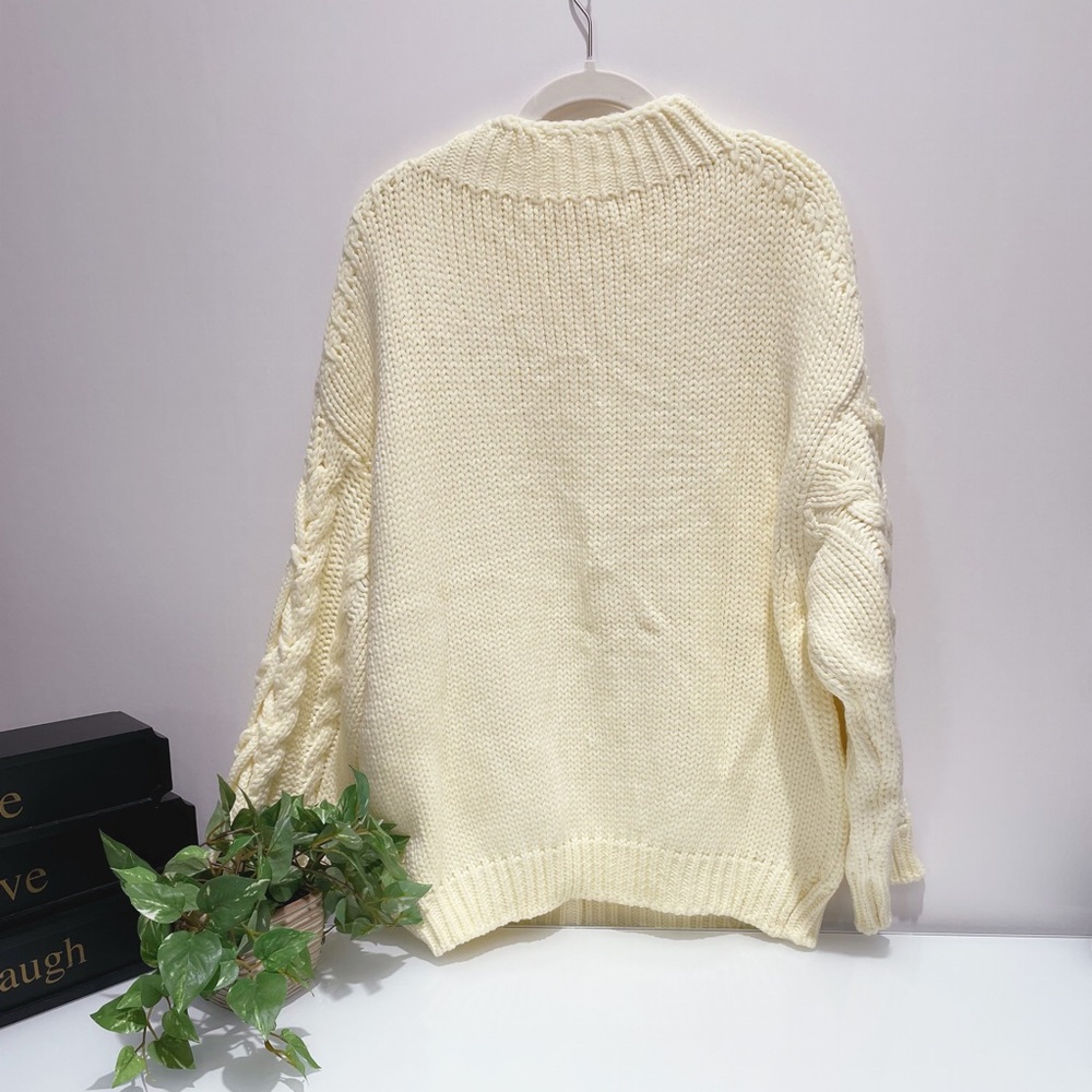 LAST ONE! Turtle Neck Cable Knit Sweater - Picture 6 of 10